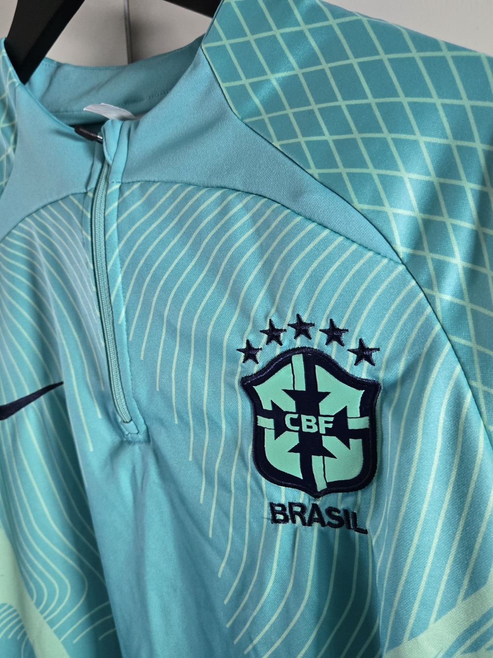Nike Teal and Mint Brazil CBF Quarter-Zip Training Top